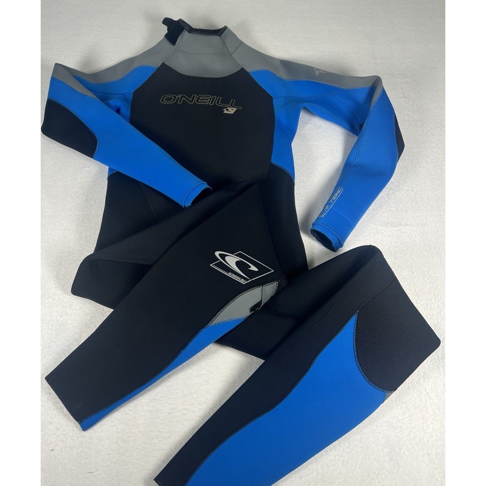 O'Neill Epic 3/2 Youth Full Wetsuit Back Zip Blue Black Gray Size 16